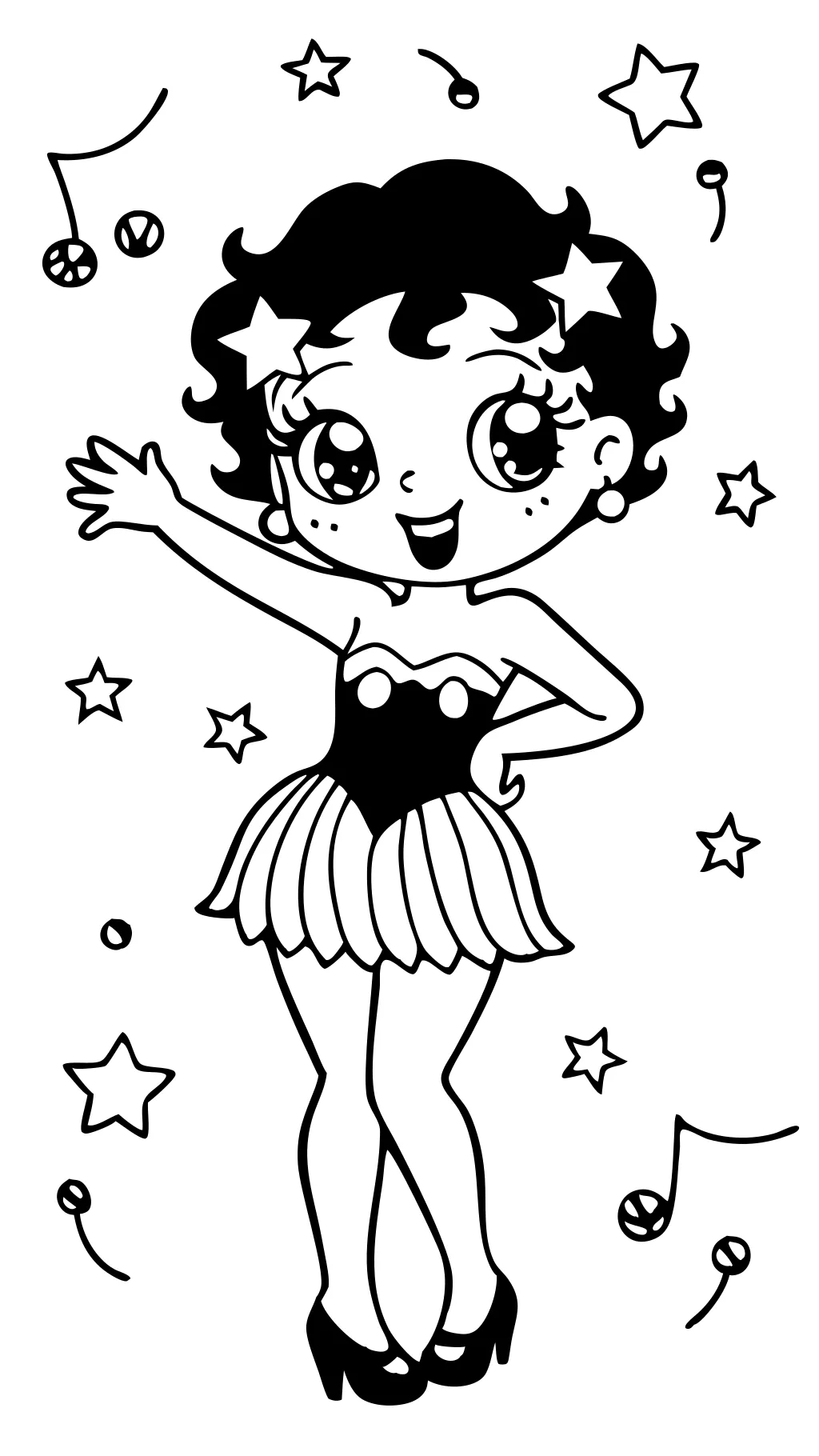 Página para colorear de Betty Boop